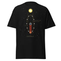 Lunar Alignment graphic tee in Black, original art by AuraCanvas