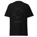 The Precession Circle graphic tee in Black, original art by AuraCanvas