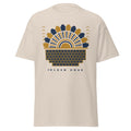 Golden Hour Fan graphic tee in Natural, original art by AuraCanvas