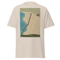Lindisfarne graphic tee in Natural, original art by AuraCanvas