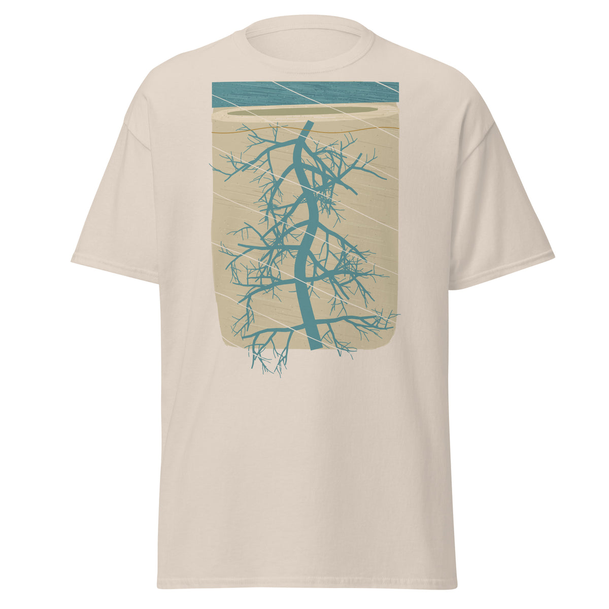 The Wadden Sea graphic tee in Natural, original art by AuraCanvas