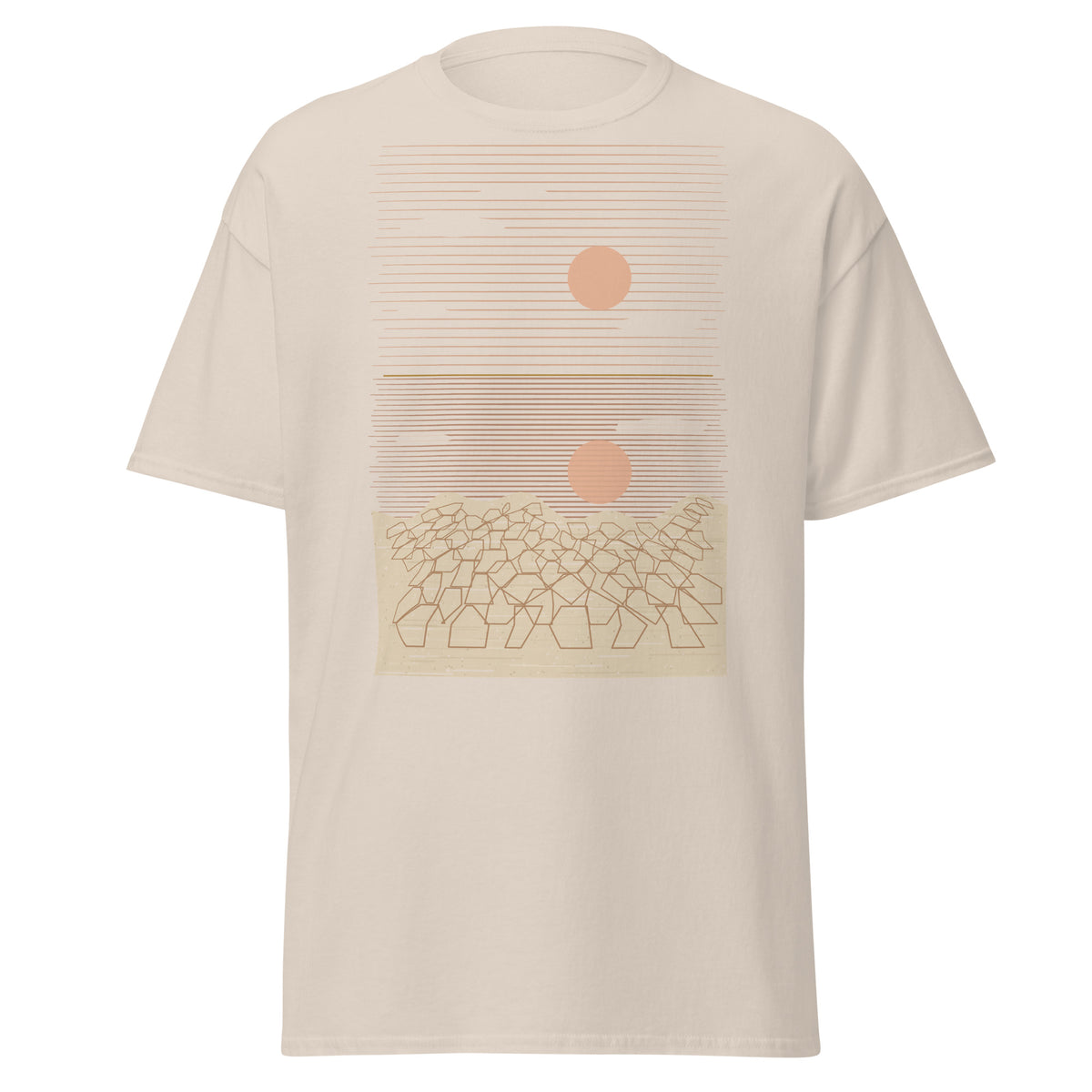 Salar de Uyuni graphic tee in Natural, original art by AuraCanvas