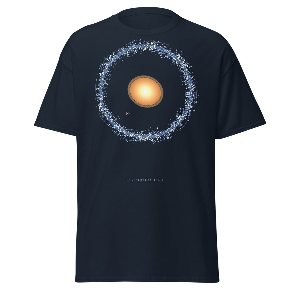 The Perfect Ring graphic tee in Navy, original art by AuraCanvas