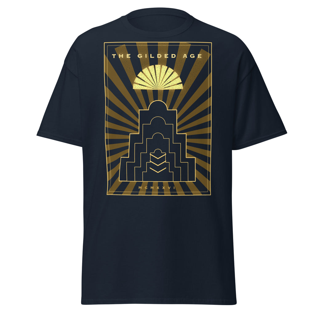 Gilded Age graphic tee in Navy, original art by AuraCanvas