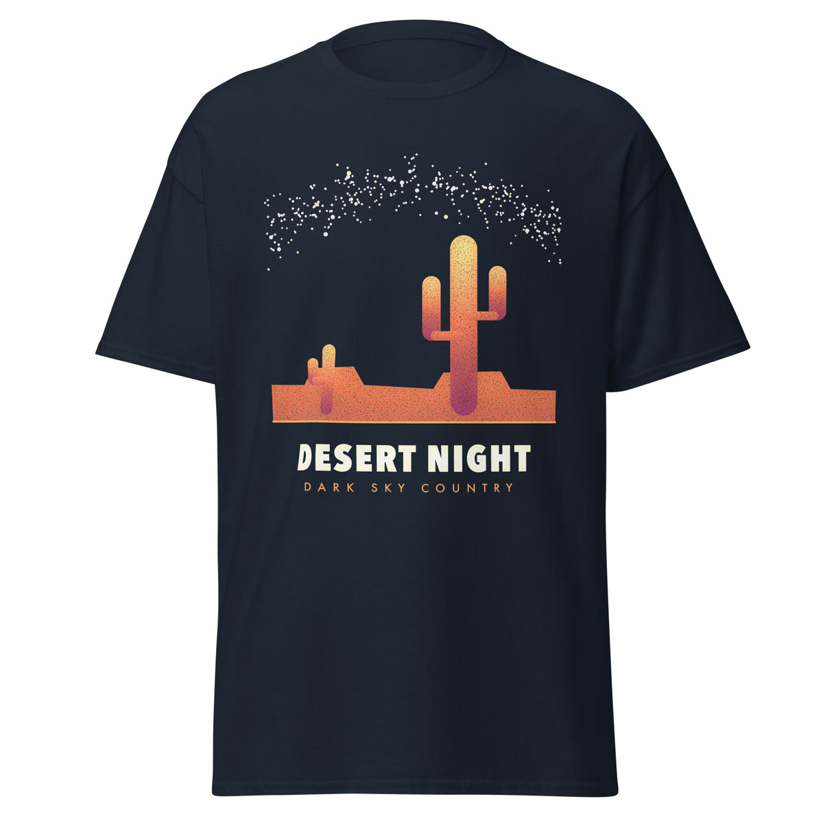 Desert Night graphic tee in Navy, original art by AuraCanvas