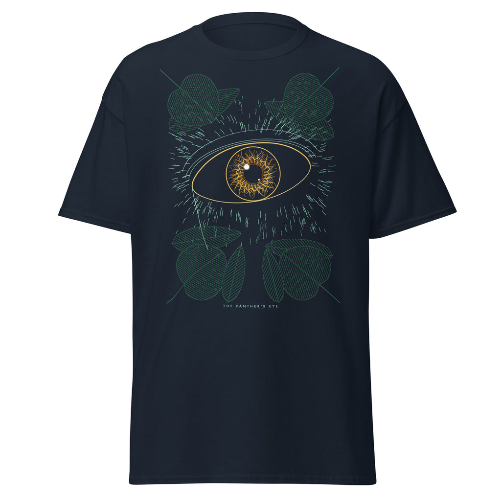 The Panther's Eye graphic tee in Navy, original art by AuraCanvas