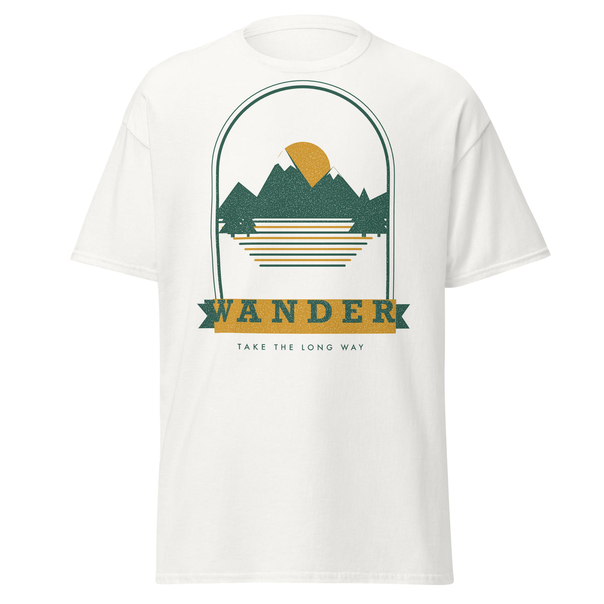 Wander graphic tee in White, original art by AuraCanvas