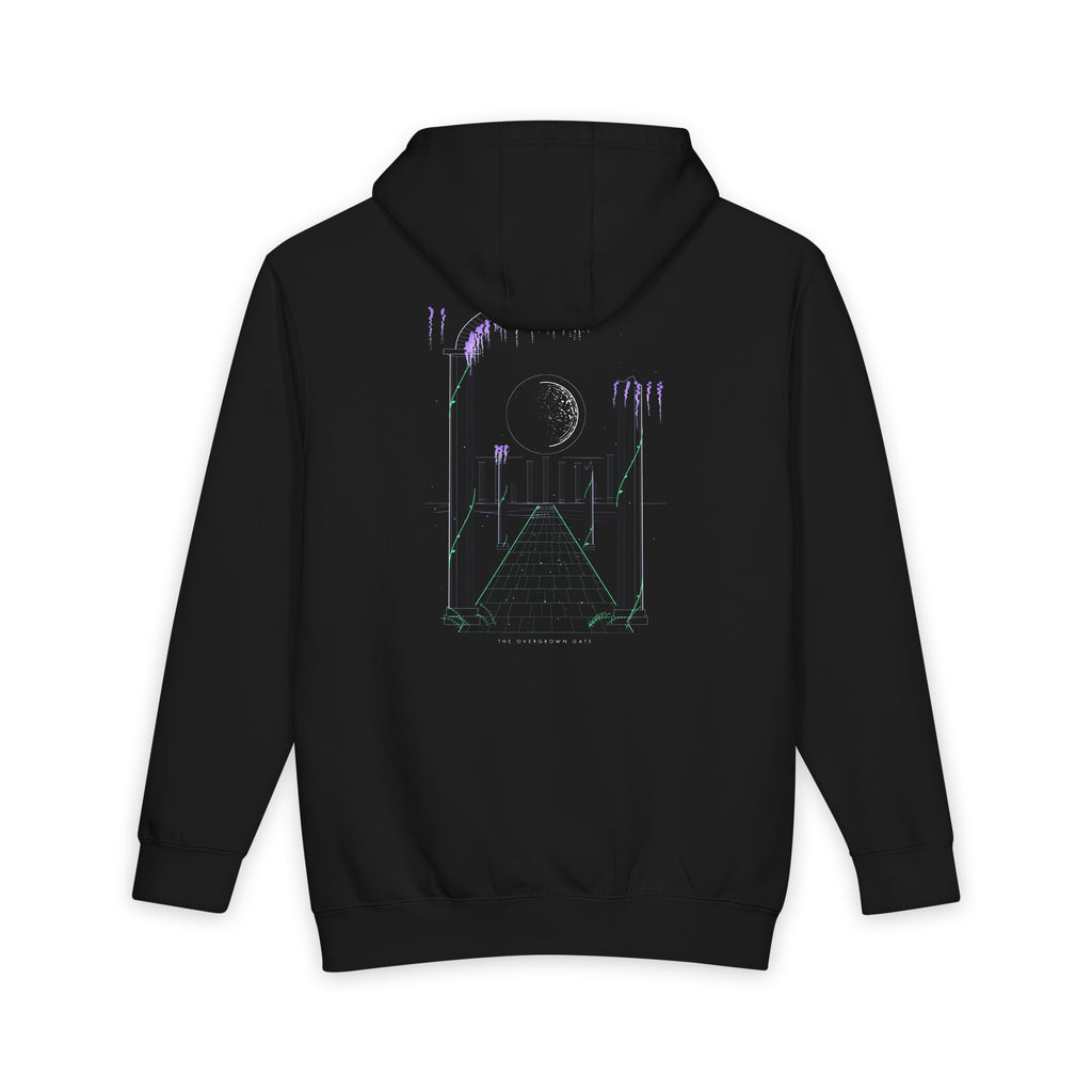 The Overgrown Gate heavyweight hoodie, view 1