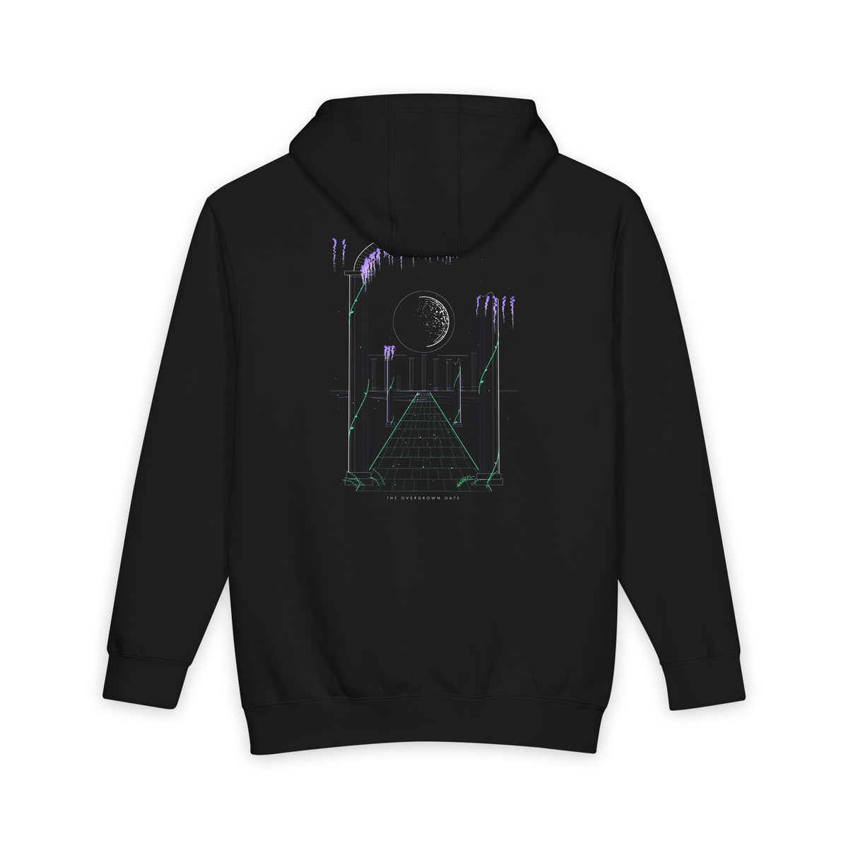 The Overgrown Gate heavyweight hoodie, view 1