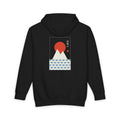 Dawn over Fuji heavyweight hoodie in Black, original art by AuraCanvas